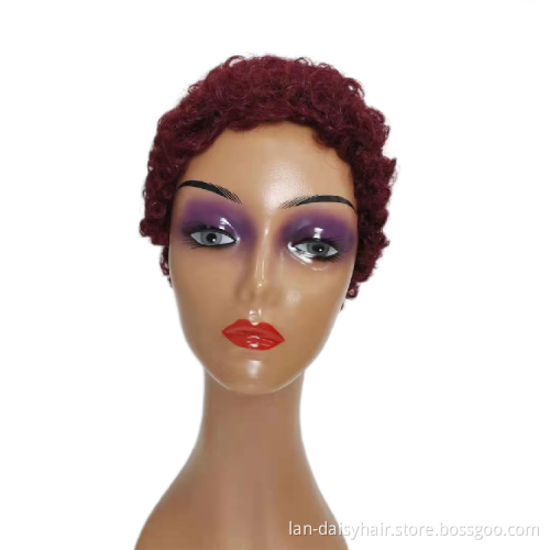 Popular Short Cut  wigs Afro Curly Wholesale High Quality Ombre Color In Stock Top selling
